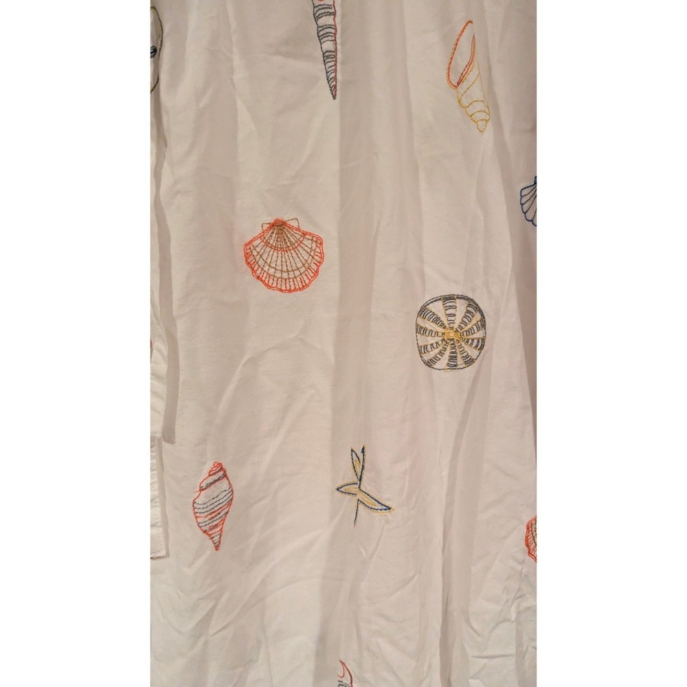 Printfresh 2X White Seashell Embroidered Lounge Pants Pajama Bottoms - Picture 2 of 4
